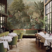 Escapade In Verdant – Wallpaper Mural On Grasscloth Sqm – Handpainted Murals – By Haleys