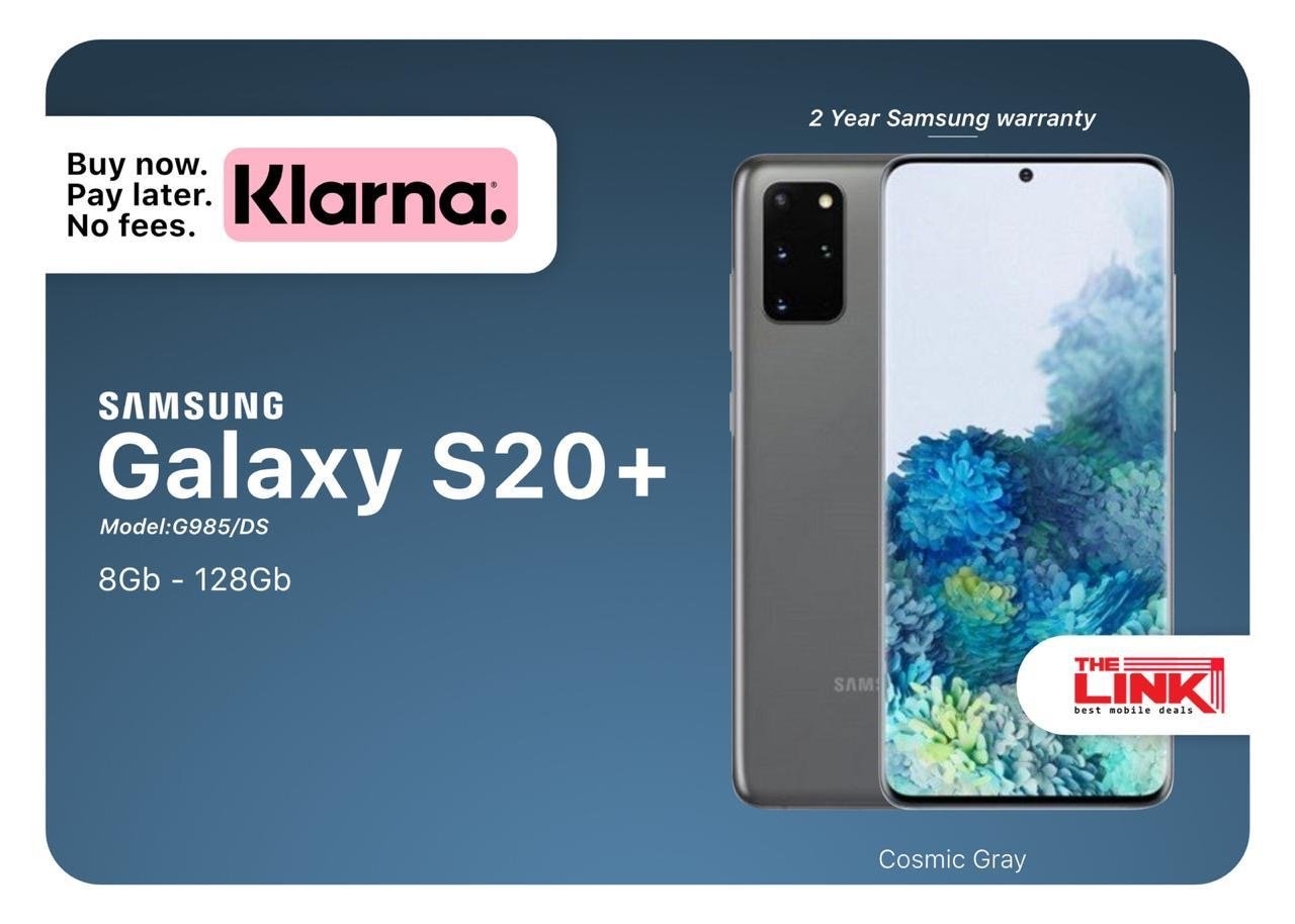Brand New Samsung Galaxy S20+, Unlocked, 128GB, 24 Months Samsung Warranty – Cosmic Gray