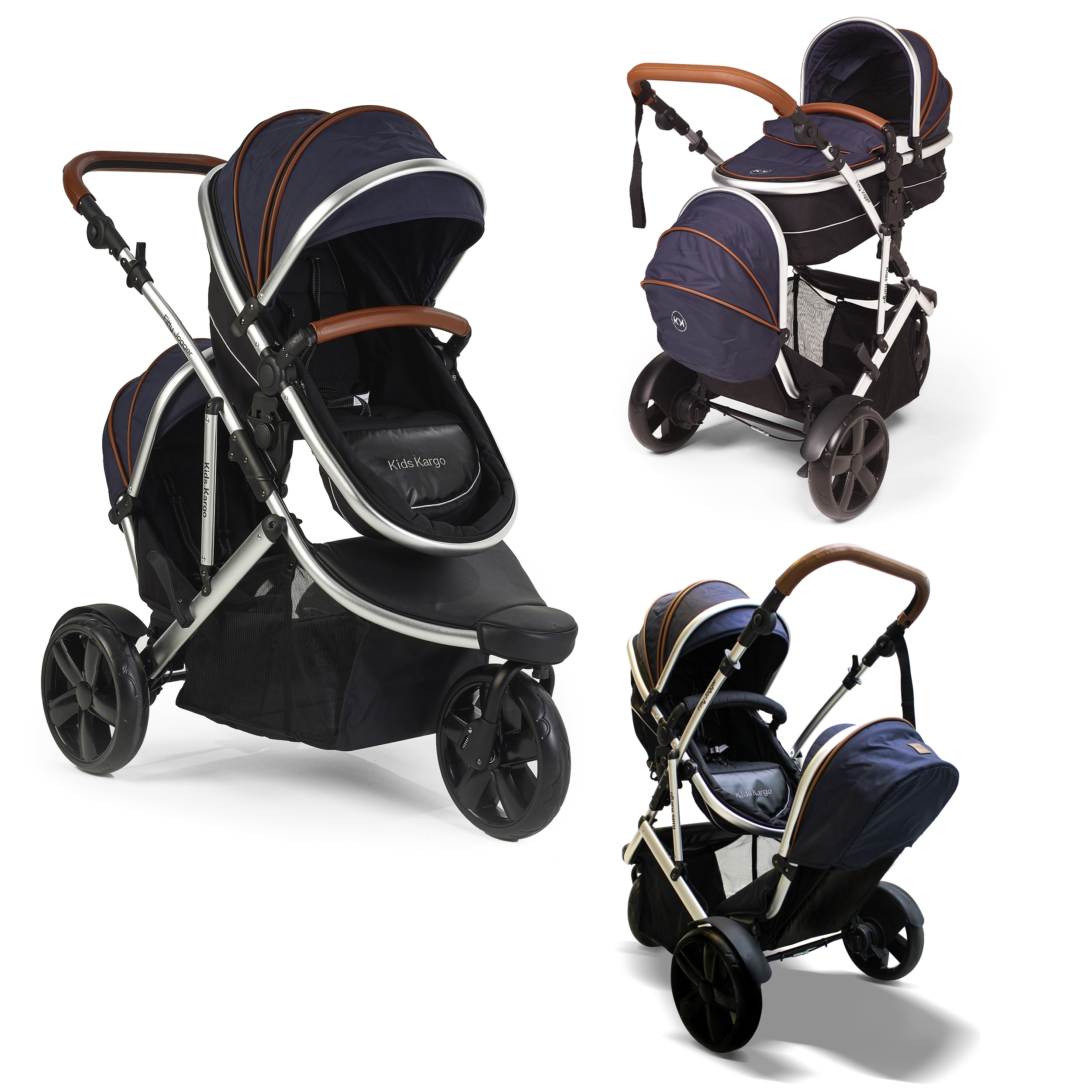 Buy Now Pay Later Kids Kargo Fitty Jogger Double Tandem Twin Pushchair Pram