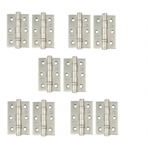 5 Pair Of 3″ Ball Bearing Hinges Chrome Complete With Screws – My Door Handles