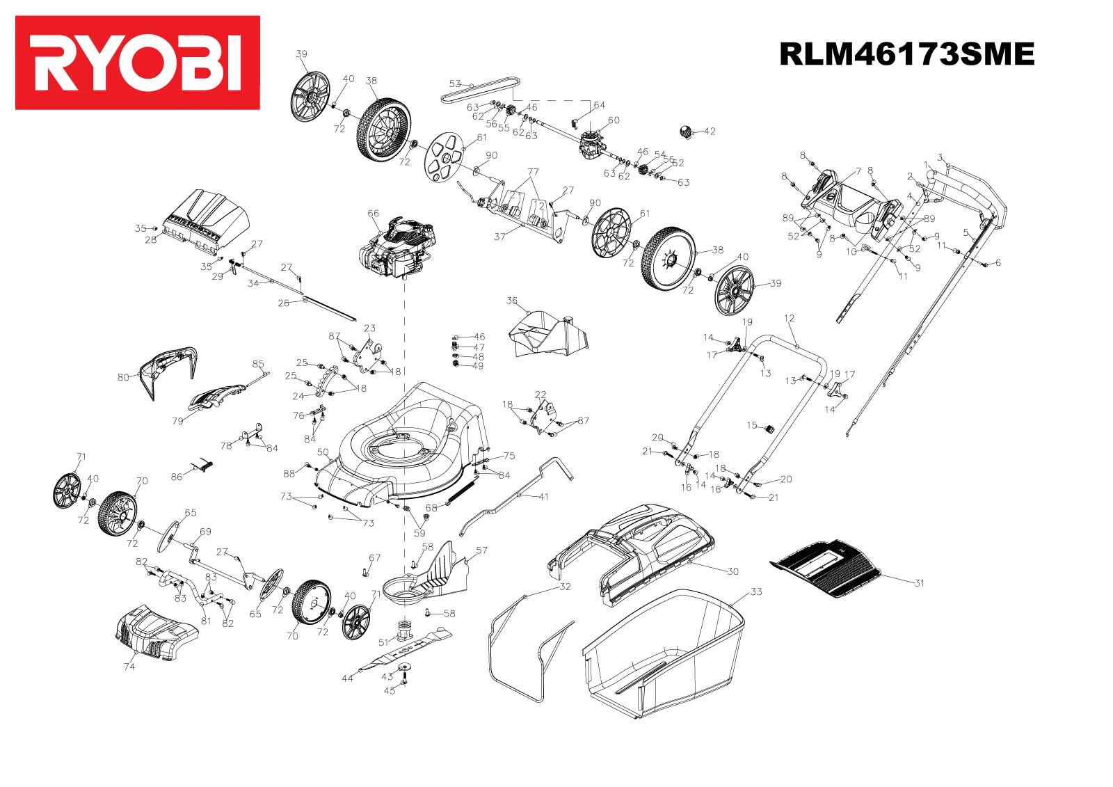 Ryobi – Spare Part – Bearing For Petrol Lawnmower – RLM46173SME – Bearing – Genuine Replacement Part