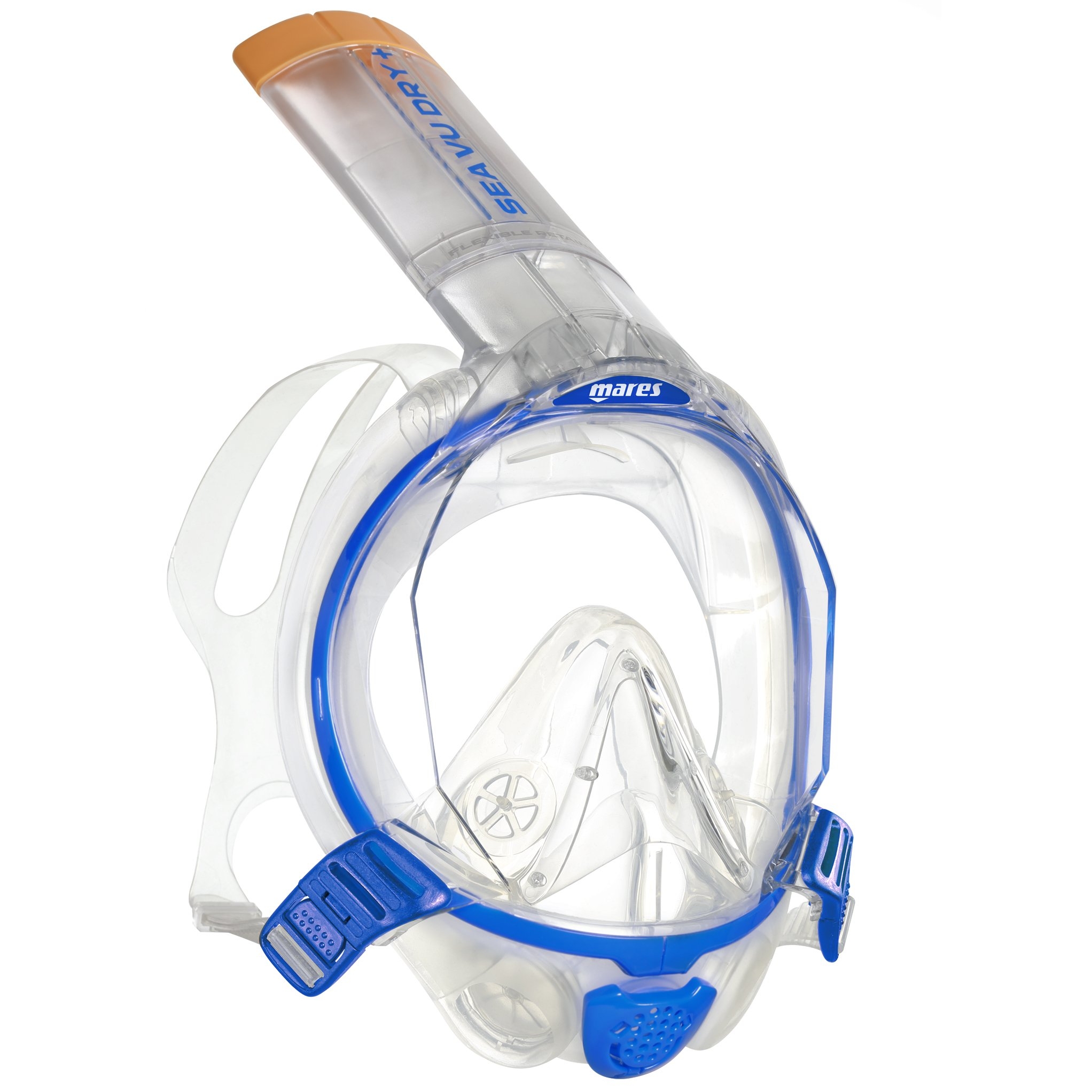 Mares Sea Vu Dry+ Full Face Snorkelling Mask in Blue | Large/XLarge