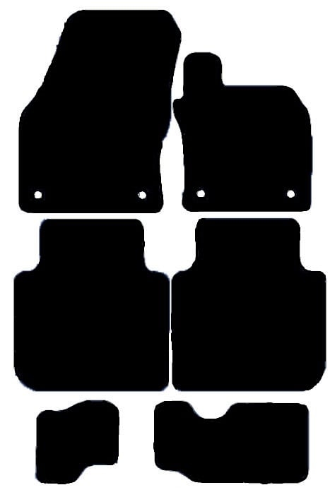 Car Mat – Vw – Tiguan – 2018 To Present – Black Fabric – 4 Piece Floor Mat Solid Color With Trim