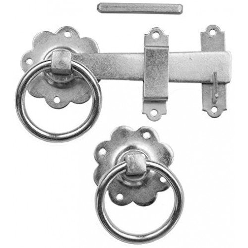 Galvanized Silver Finish Gate Ring Plain Latch Pack Catch Metal for Outdoor Gates – Golden Grace – My Door Handles