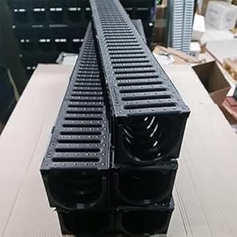 BLACK CHANNEL DRAIN & GRATE 120 x 88 x 1000mm