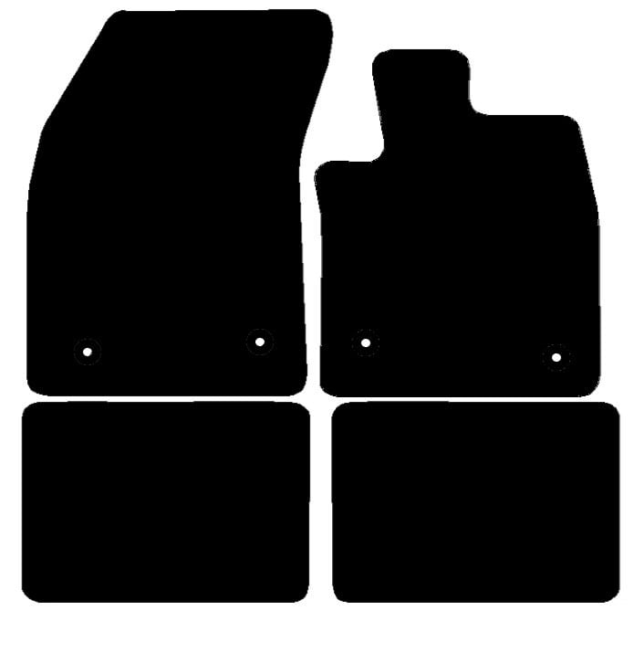 Car Mat – Ford – Focus – 2018 To Present – Black Fabric – 4 Piece Floor Mat Solid Color With Trim