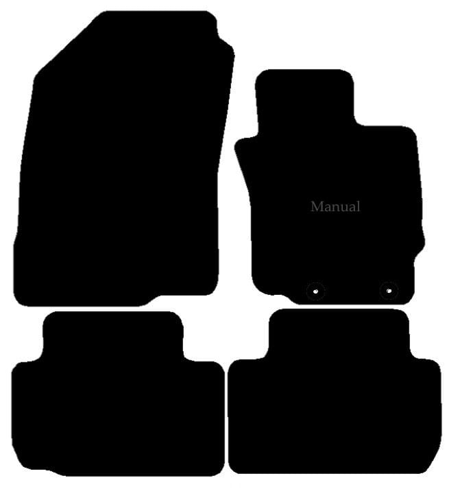 Car Mat – Mitsubishi – Eclipse – Black Fabric – 4 Piece Floor Mat Solid Color With Trim
