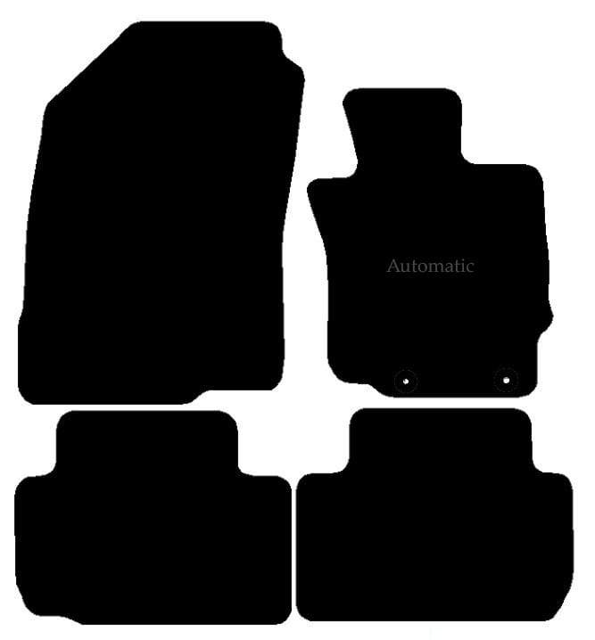 Car Mat – Mitsubishi – Eclipse – Black Fabric – 4 Piece Floor Mat Solid Color With Trim