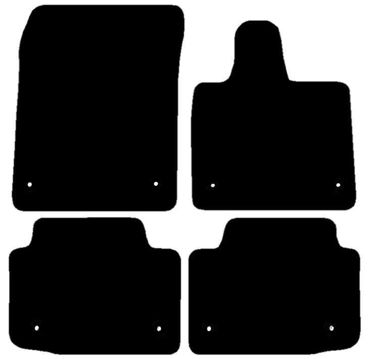 Car Mat – Jaguar – I-Pace – Black Fabric – 4 Piece Floor Mat Solid Color With Trim