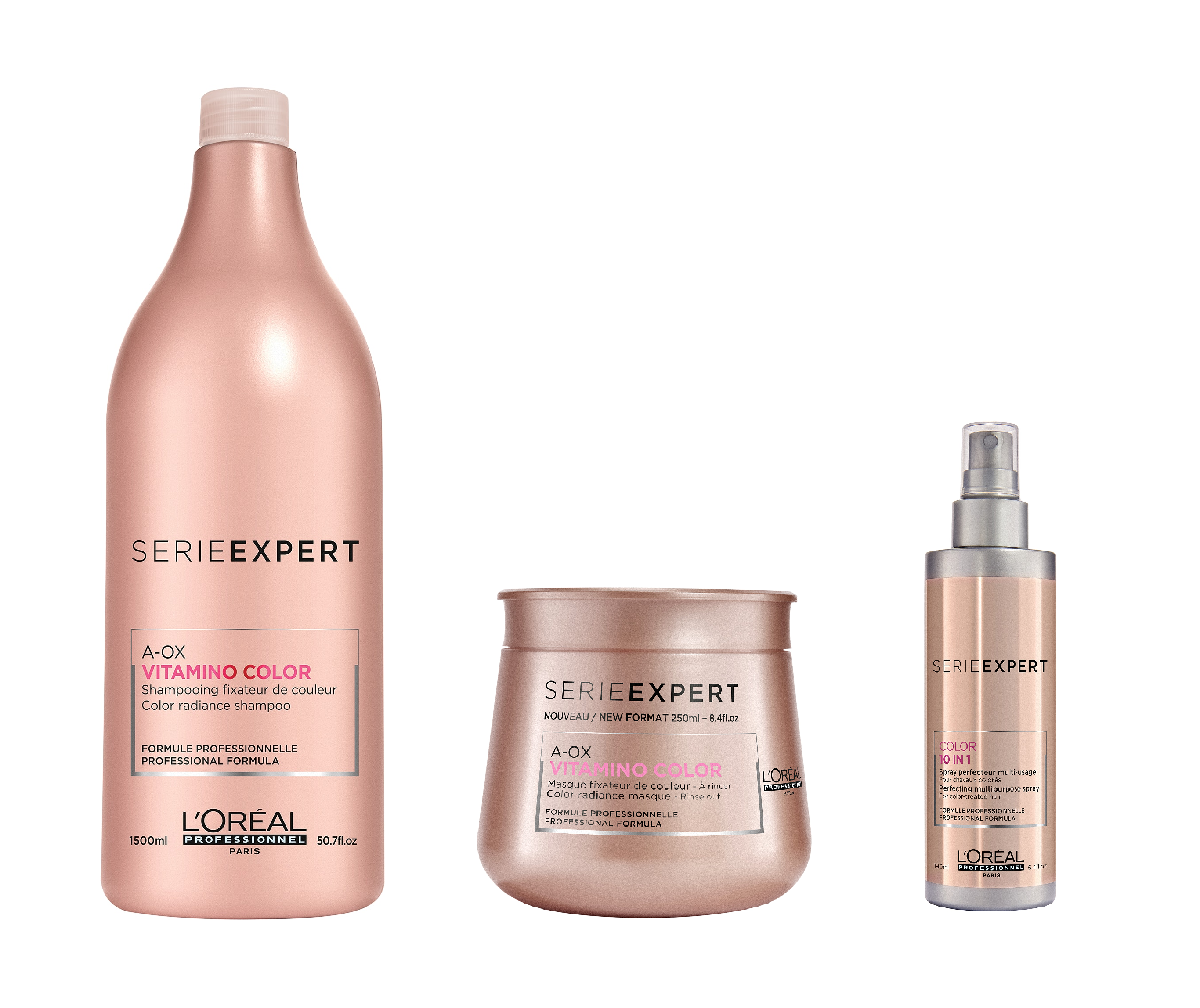 L’Oreal Serie Expert Vitamino Color A-OX Shampoo 1500ml, Masque 250ml and Leave In Perfecting Spray 190ml