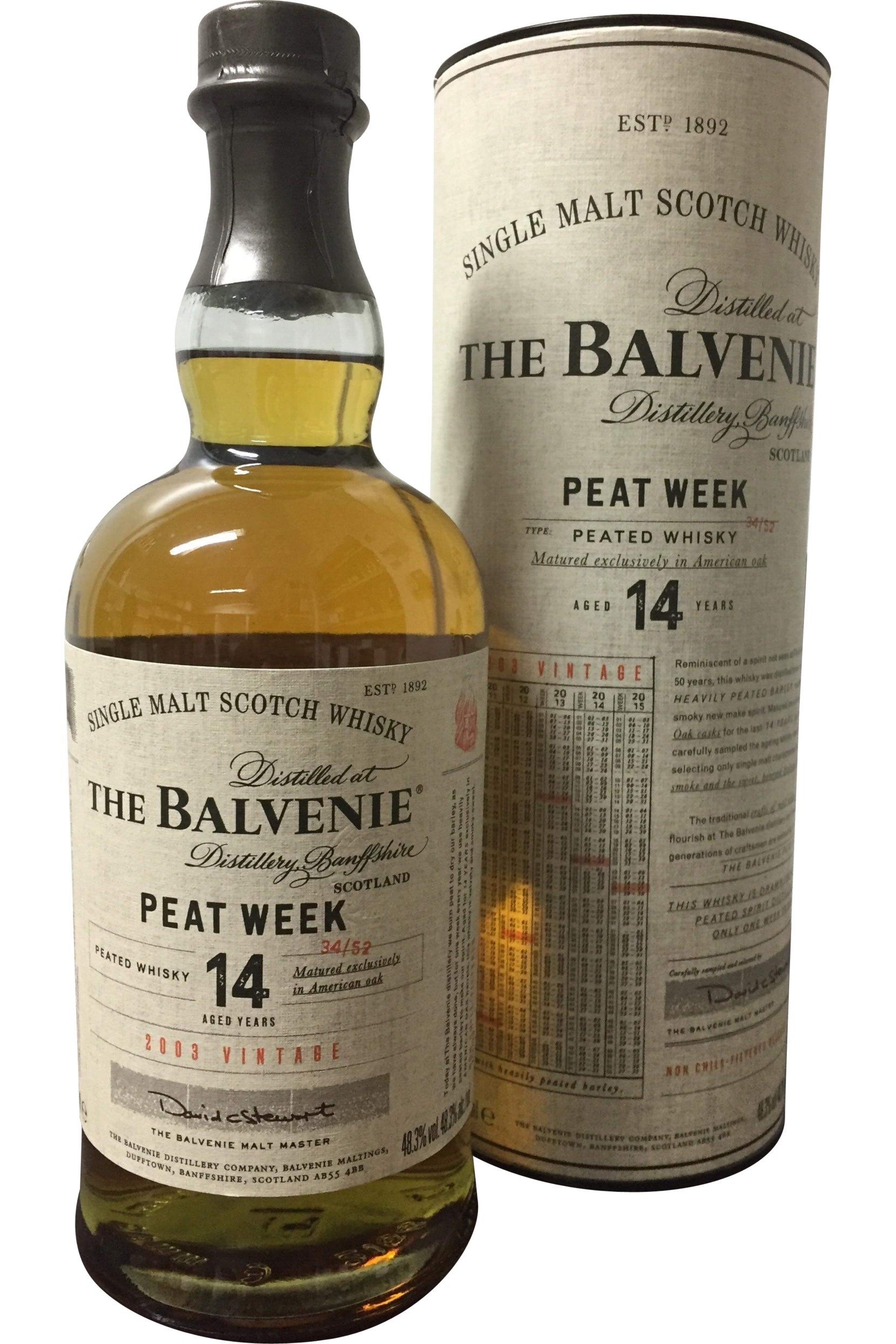 Balvenie Peat Week Aged 14 Year Old – 2003 Vintage | 48.3% 700ml