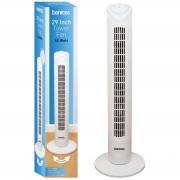 29 Inch Tower Fan – White – Benross Tower Fan 3 Speed Settings Oscillating Air Flow – Small Appliance – Spare And Square