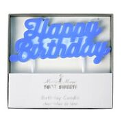 Meri Meri – Toot Sweet – Happy Birthday Blue Candle – Blue – Party Supplies