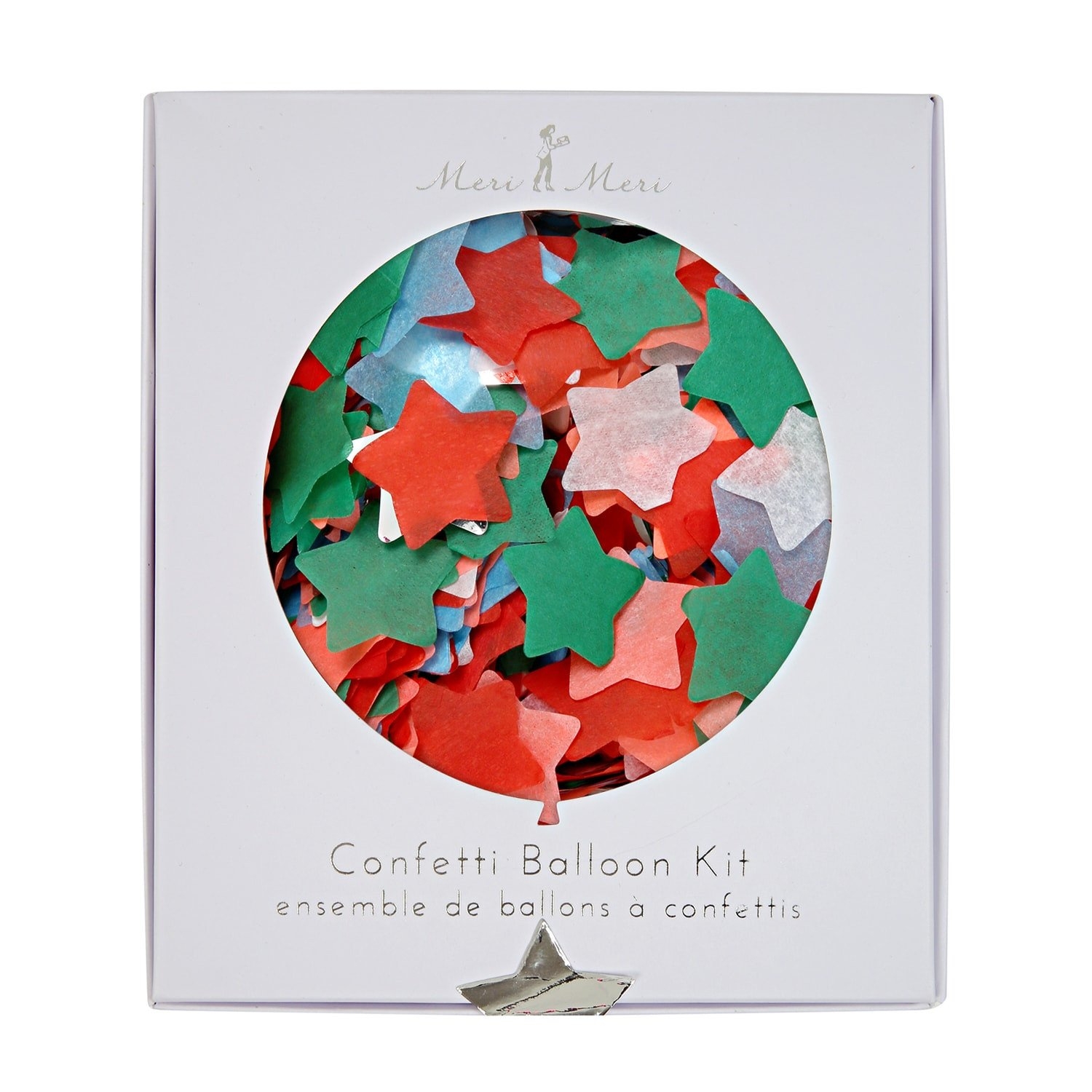 Meri Meri – Multi Coloured Star Confetti – Balloon Kit – Red / Green – Party Supplies