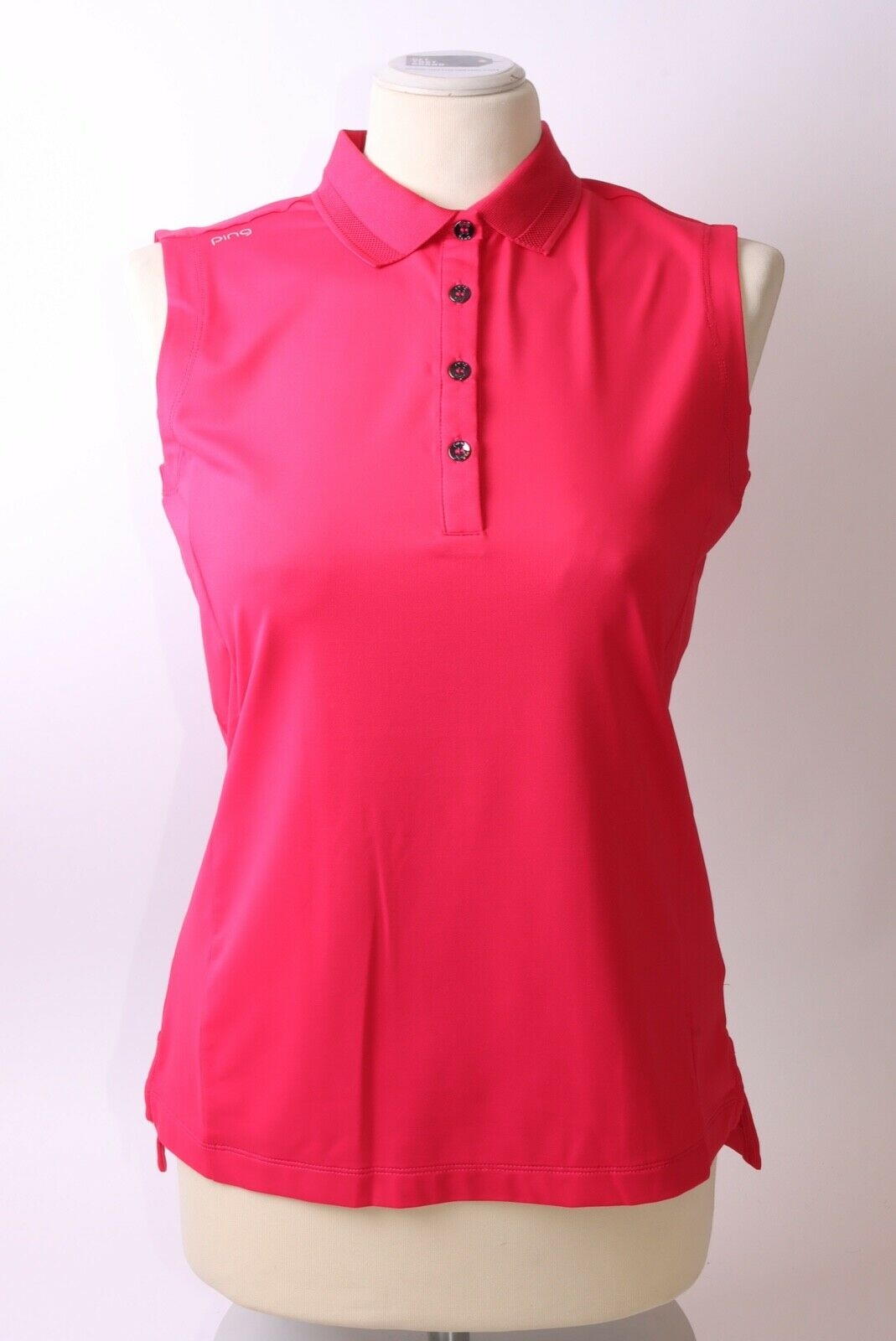Ping Ladies Solene Sleeveless Polo Shirt – UK 14 – Pink – Get That Brand