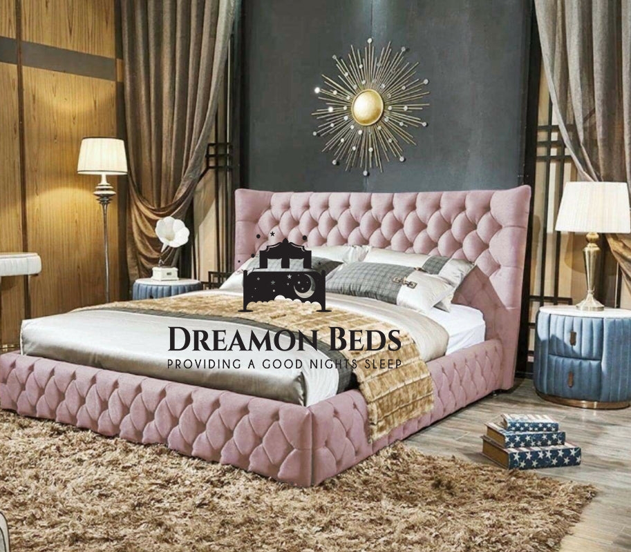 Royal Washington Wingback Bed Frame – Endless Customisation – Choice Of 25 Colours & Materials – Dreamon Beds