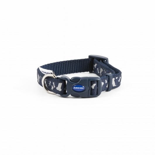 Ancol Indulgence Nylon Adjustable Collar Blue Reflective Bones 45-70cm – Fur2Feather Pet Supplies