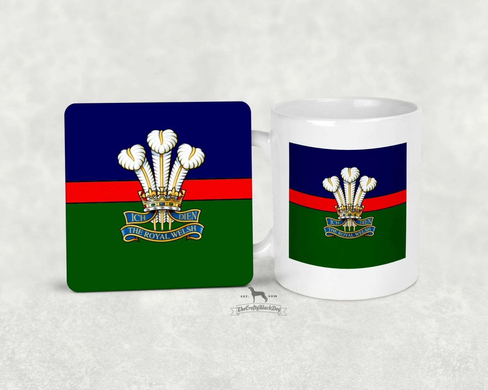 Royal Welsh – Mug & Coaster Set – Crafty Black Dog