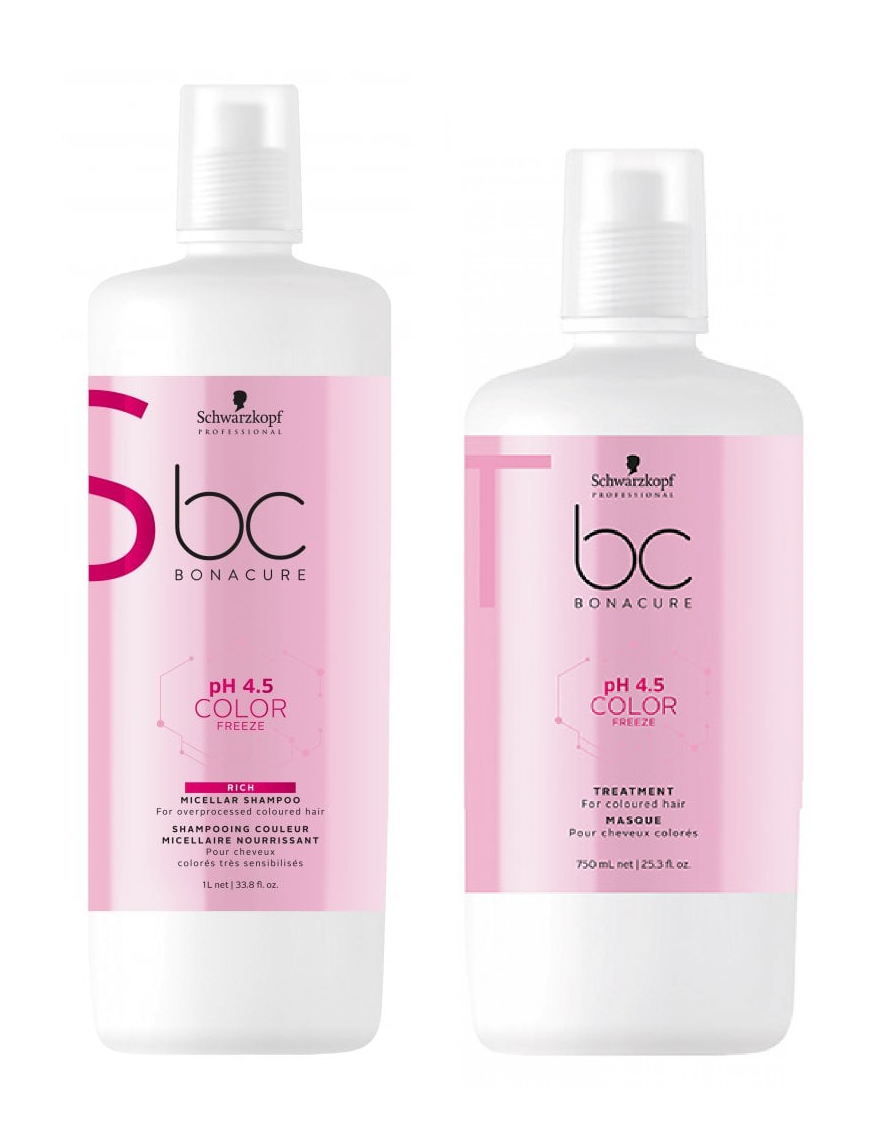 Schwarzkopf Bonacure pH 4.5 Color Freeze Micellar Rich Shampoo 1000ml and Treatment 750ml