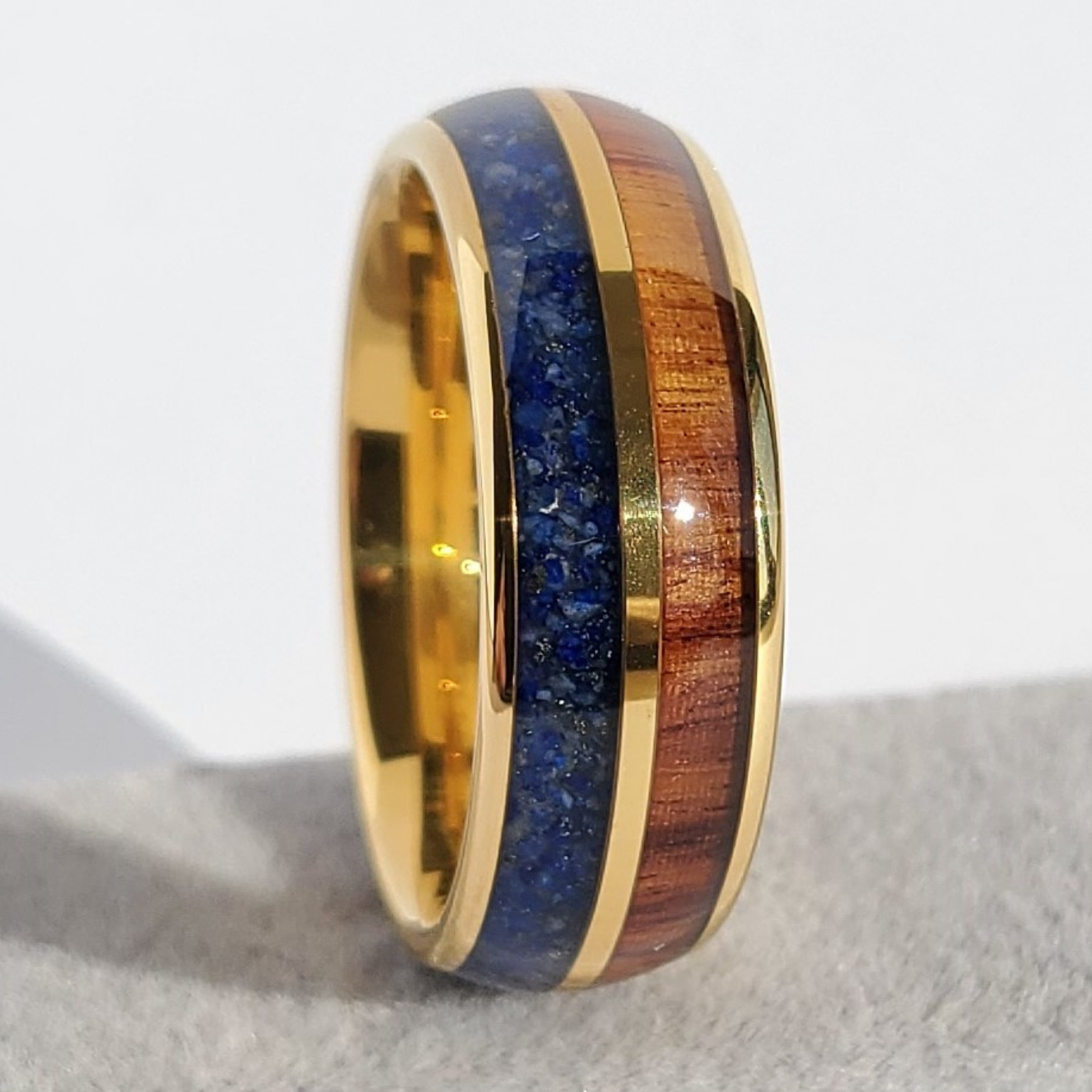 Black Blue Green Opal Polished Tungsten Mens 8mm Wedding Wonder Ring UK Z+1 / US 13 – Rock Solid Rings