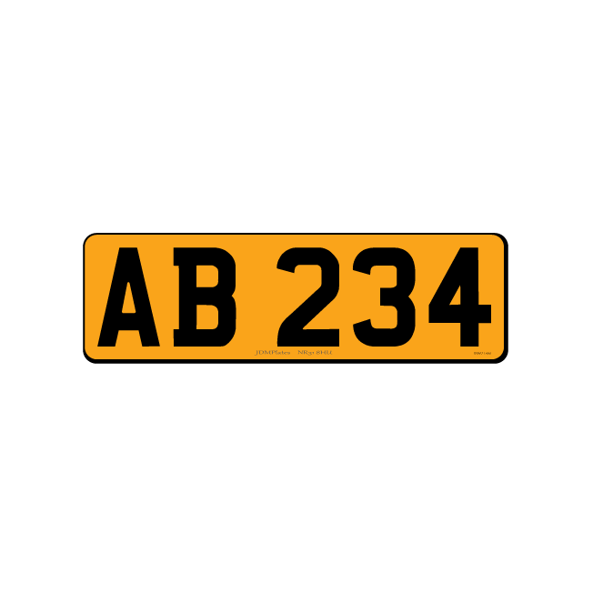Legal 4D Number Plates For All Vehicles – Yellow – Rear – 5 Dig Plate – 338w x 101hmm – JDM Plates