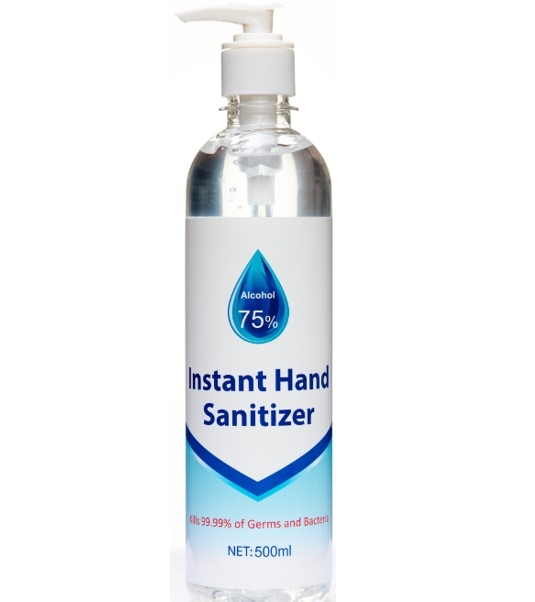 Hand Sanitiser Gel 75% Alcohol kills 99.9% of germs 500ml Pump Bottle.