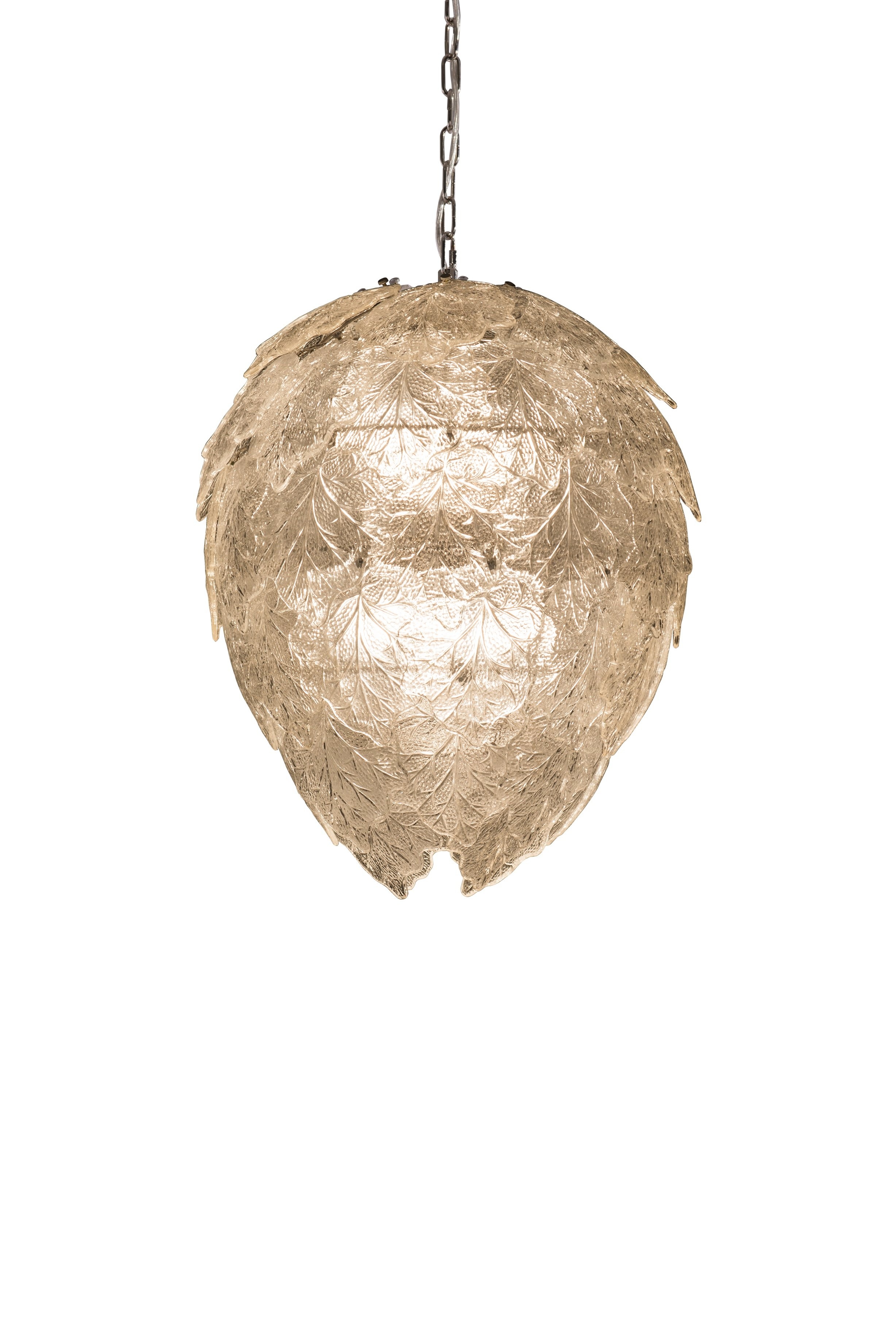 Rv Astley – Pendant light – Ametrine Clear Glass Leaf – small – large – Ametrine Large (Weight 26.5kg) – Pendant Lights – Stylishly Sophisticated