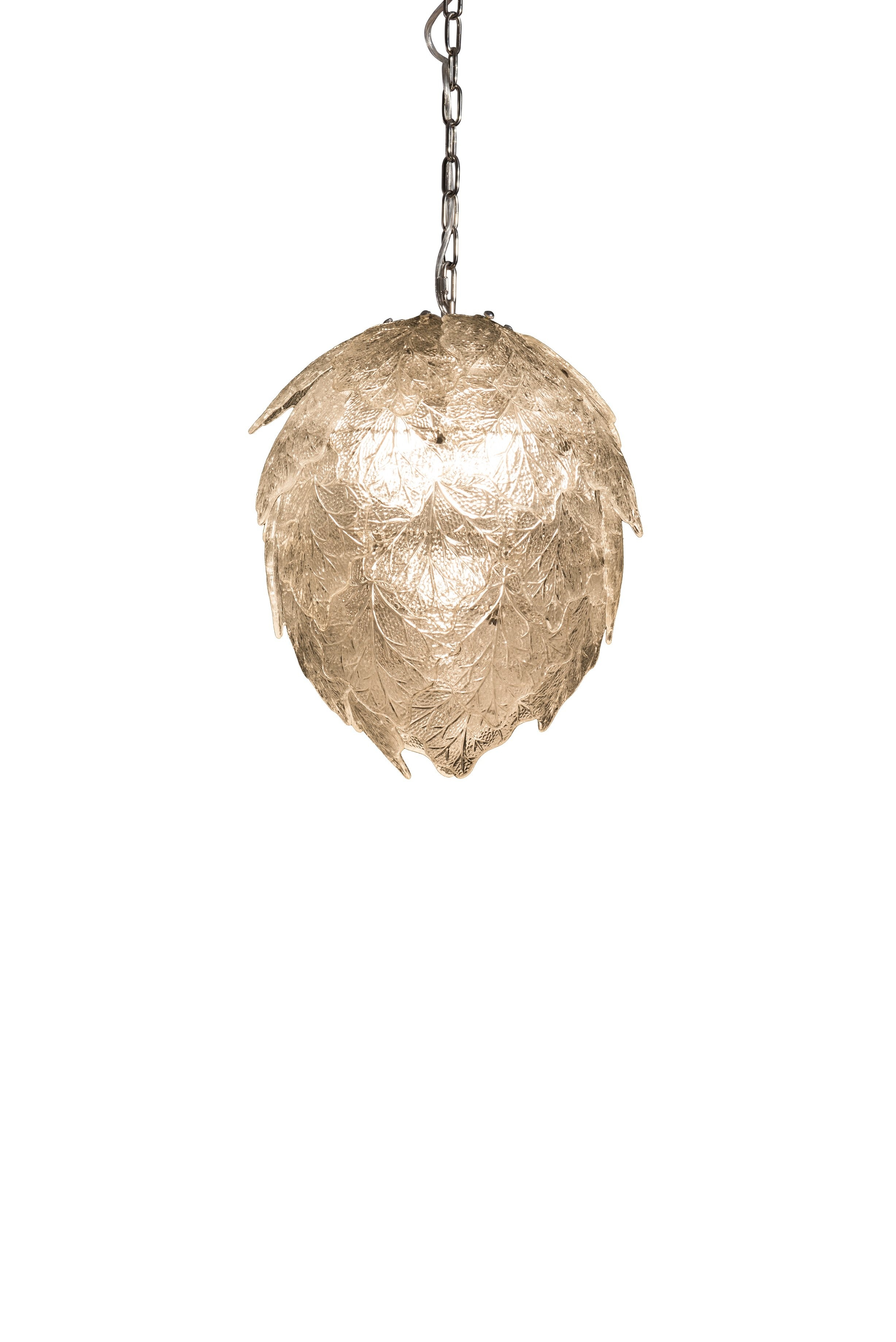 Rv Astley – Pendant light – Ametrine Clear Glass Leaf – small – large – Ametrine Small (Weight 16kg) – Pendant Lights – Stylishly Sophisticated