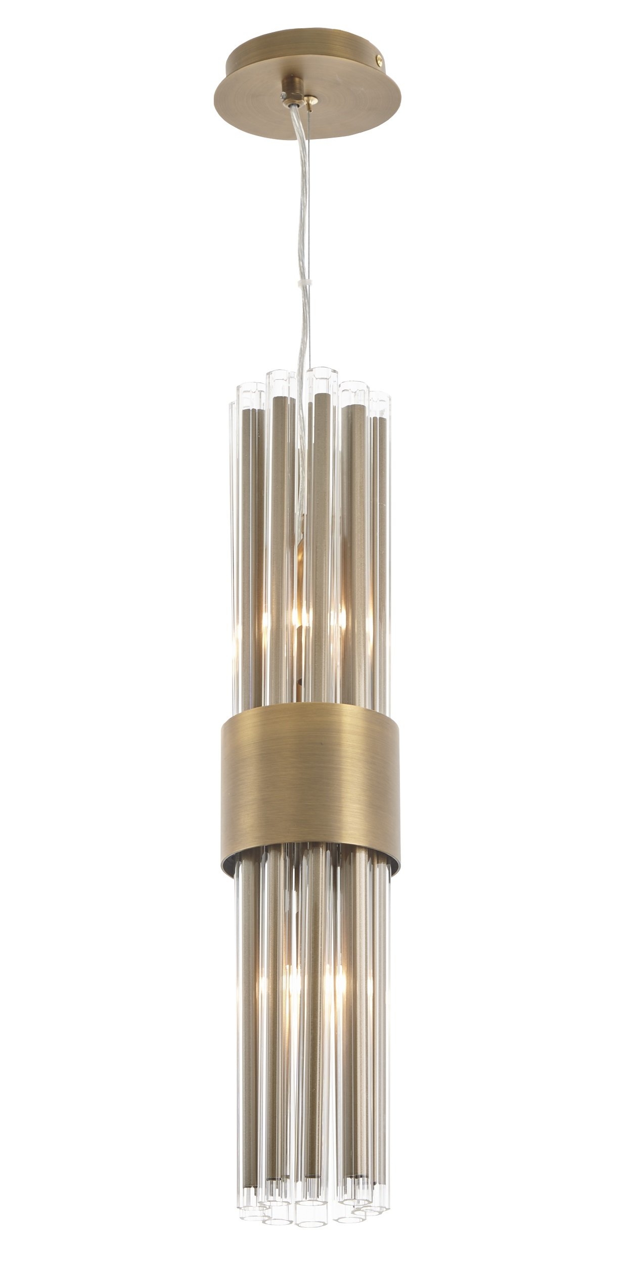 Rv Astley – Pendant Light – Colmar Single Antique Brass – H60cm x W12.5cm x D12.5cm – Pendant Lights – Stylishly Sophisticated