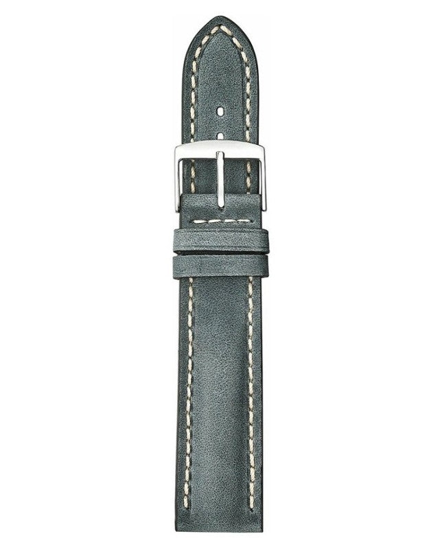 Padded Vintage Leather Watch Band Gray, 20mm