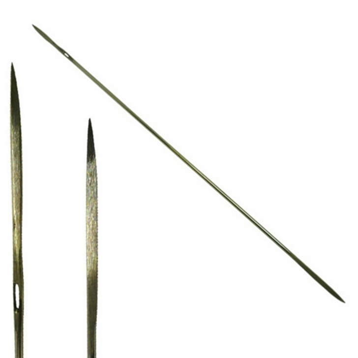 C.S. Osborne – Double End Straight Leather Needles – Light Gauge (12’s) – 8″ (14 gauge) – Silver Colour – Textile Tools & Accessories