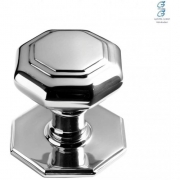 Polished Chrome Octagonal Centre Pull Fixed Door Knob/Handle – Golden Grace – My Door Handles