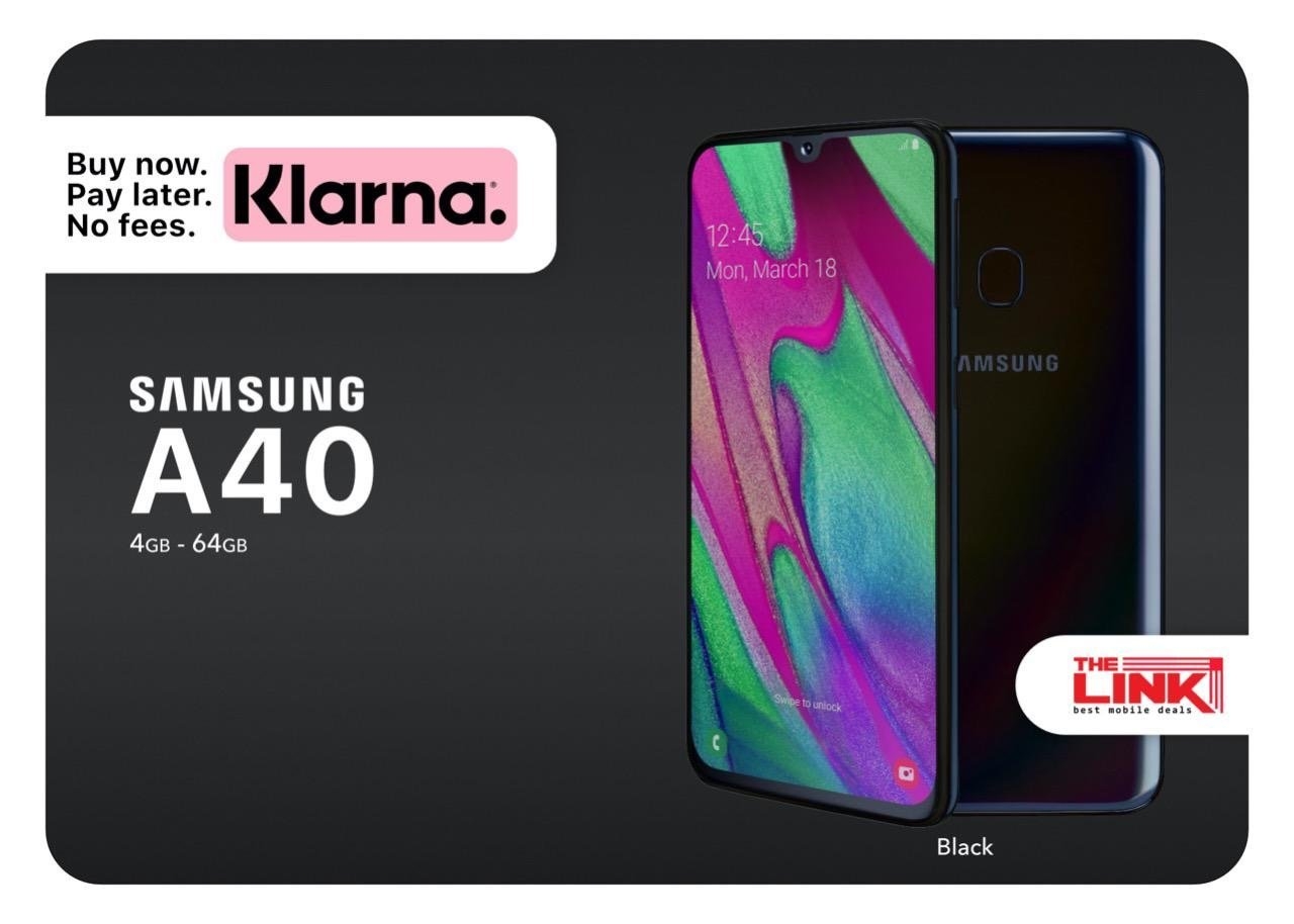 Brand Samsung Galaxy A40, Dual Sim, 64GB, Unlocked, 24 Month Samsung Warranty – Black