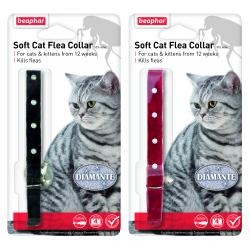 Beaphar Cat Flea Collar Diamante 30cm with Silver Bell (Black) – Fur2Feather Pet Supplies