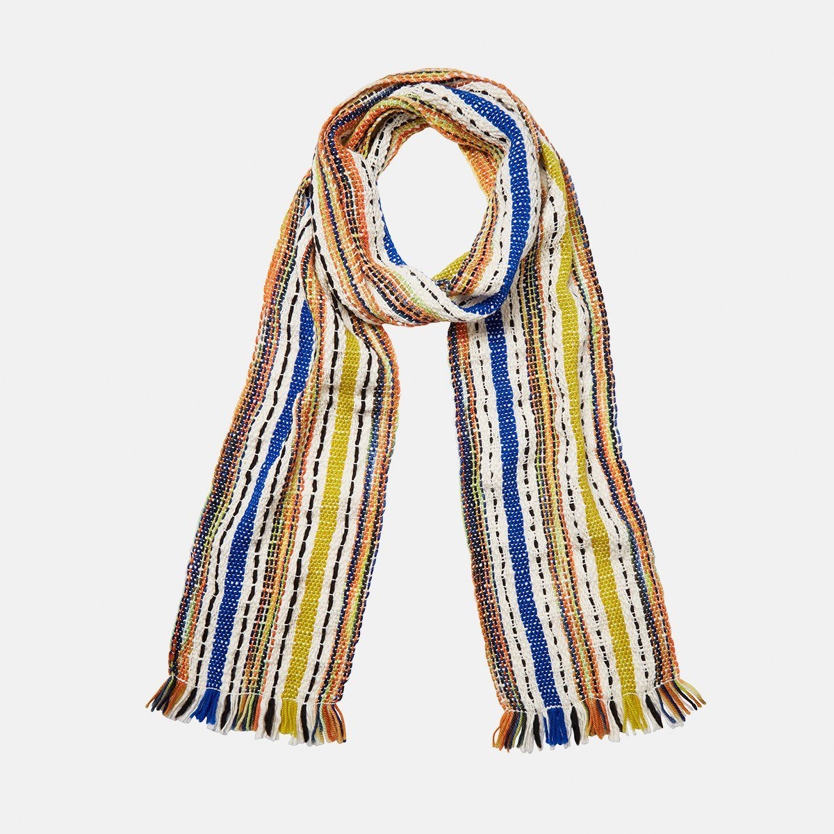 Canoa Scarf in Blue / Yellow – Luxury Marino Wool – Fairtrade & Sustainable – Aessai