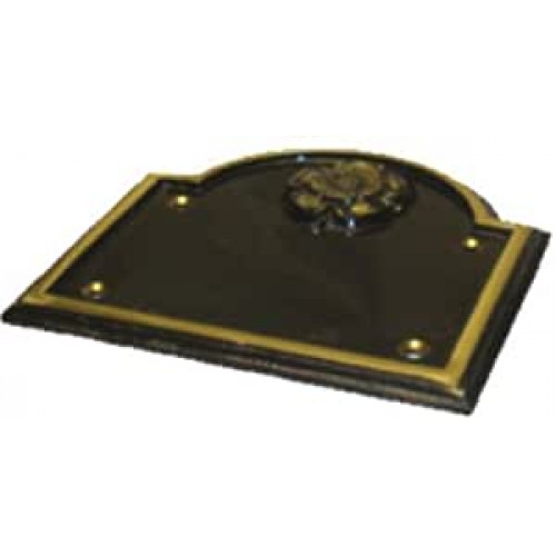 Golden Grace Rose-Bridge House Plate Blank Personalise – Plain – Black (Brass Finish) – My Door Handles