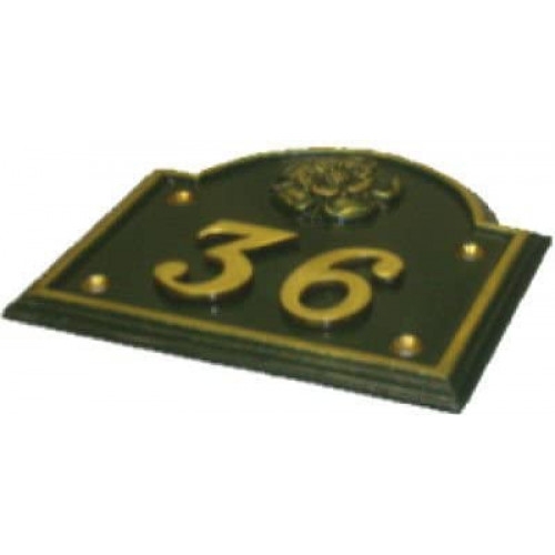 Golden Grace Rose-Bridge House Plate Blank Personalise – Plain – Green (Brass Finish) – My Door Handles