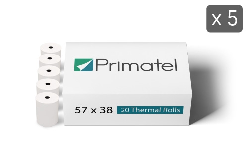 57 x 38mm Thermal Rolls Special Offer – buy 4 boxes get 1 FREE