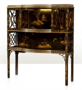 Theodore Alexander Chocolate Chinoiserie bar or display cabinet