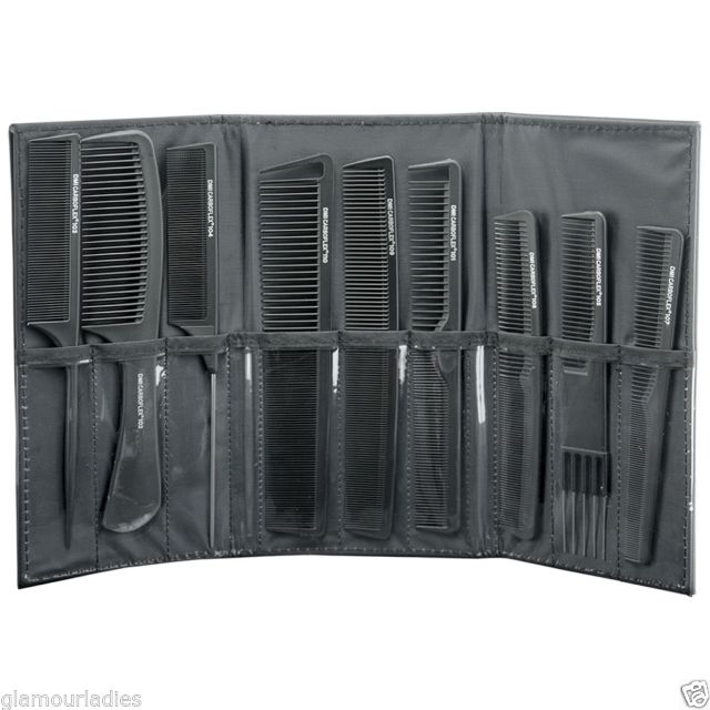 DMI 9 Piece CarboFlex Carbon Comb Set With Carry Case