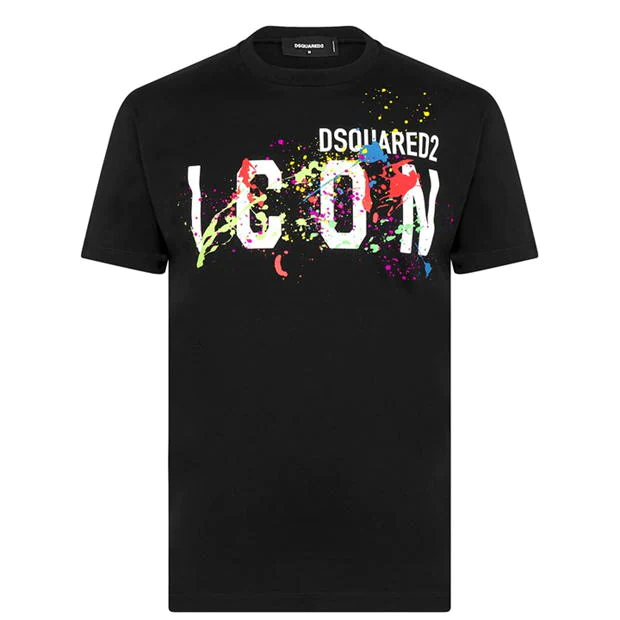 DSQUARED ICON SPLAT T SHIRT ‘BLACK’ Large – RpshoppingHQ