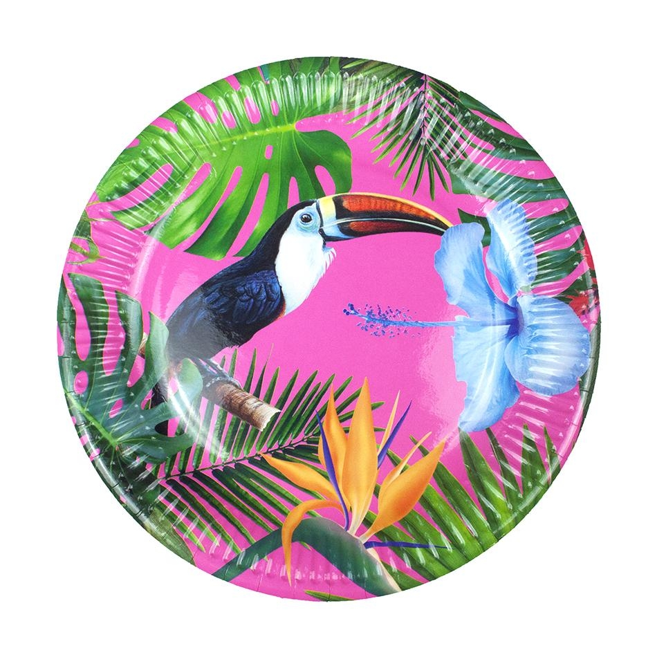 Talking Tables – Tropical Fiesta Colourful Paper Plates – Pink – Party Supplies