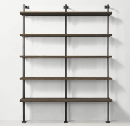 BOX-IT – 5 Shelf Industrial Double Shelving Unit – Acumen Collection 200cm30cmJacobeanRaw Steel – Acumen Collection