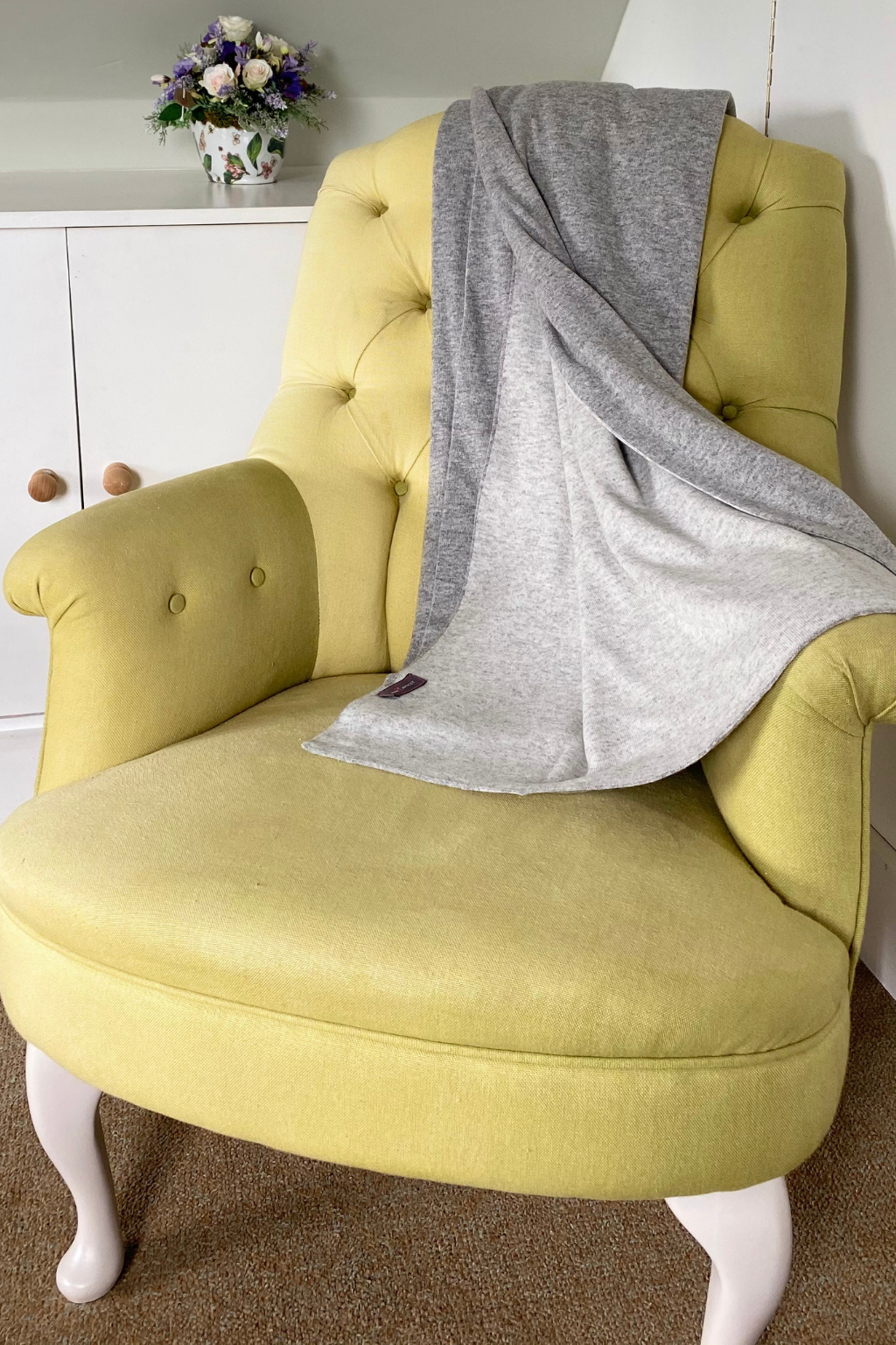 Reversible Double Cashmere Wrap Mid w/ Light Grey / One Size by Pink Avocet