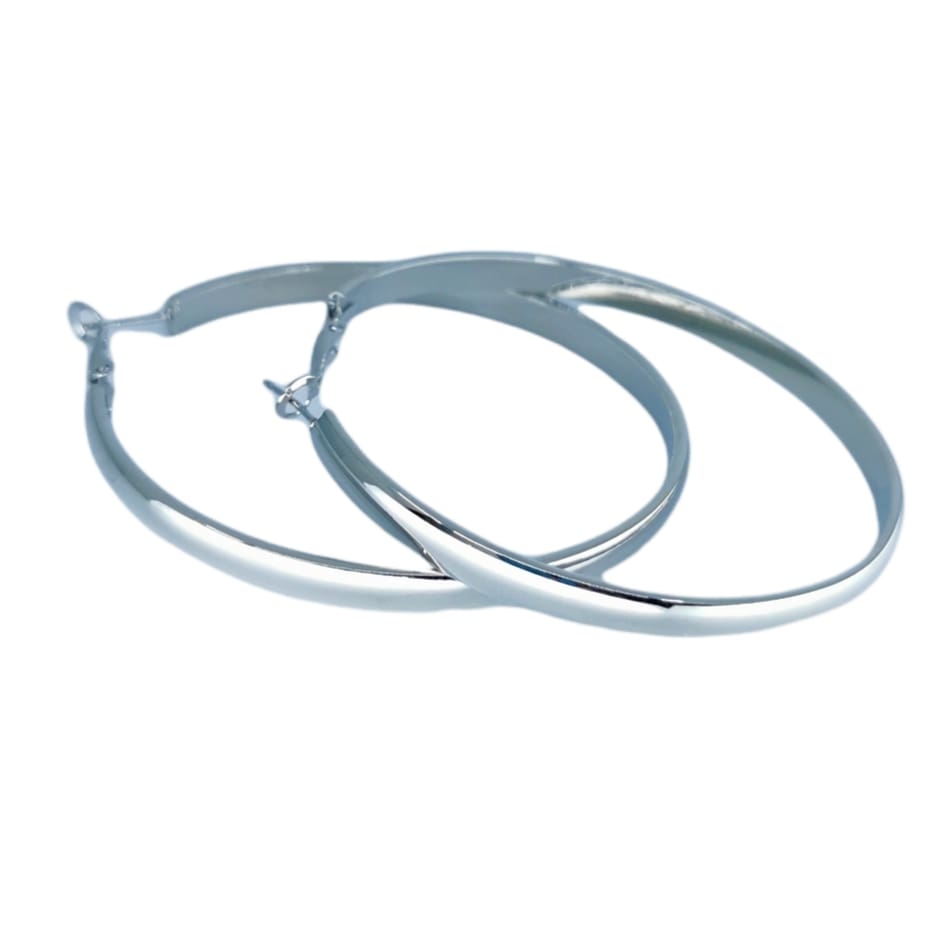 5cm Hoop Earrings Silver – Thick – Ezavision