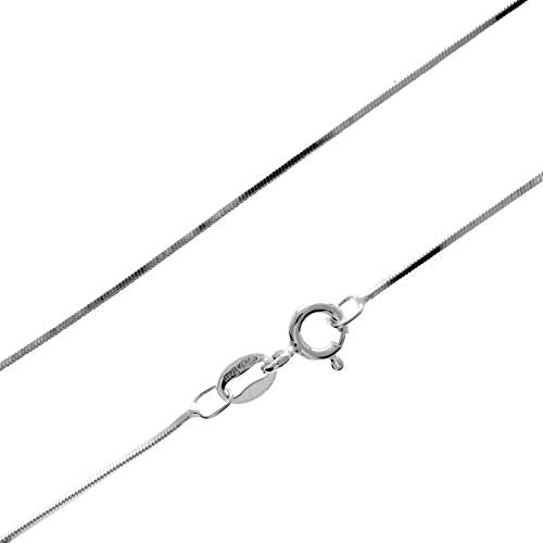 Made in Italy – 925 Sterling Silver Delicate Square Snake Chain – GCH004 36″ – 91cm – SilverAmberJewellery