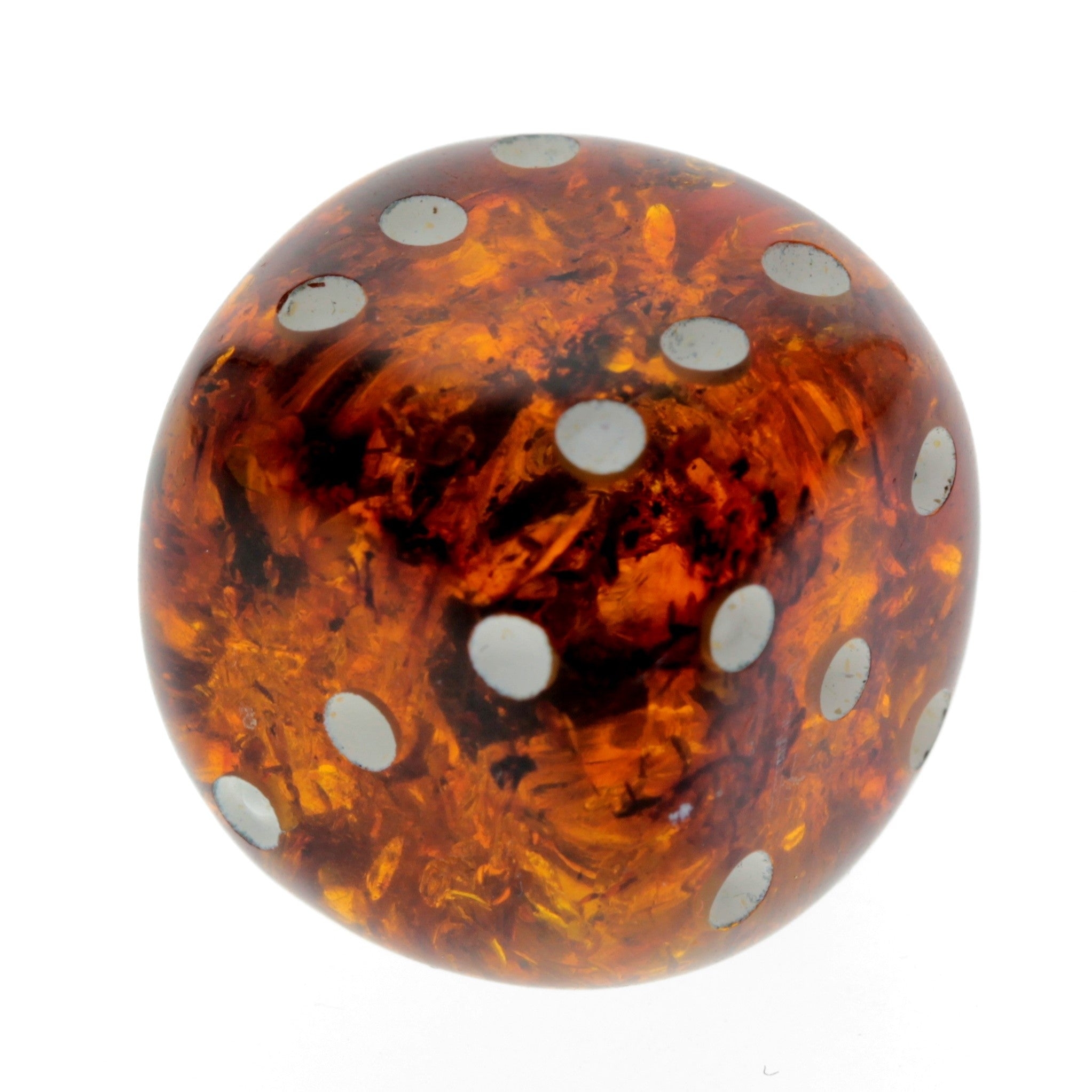 Genuine Baltic Amber Handmade Carving – Cube Dice With rounded corners – Ideal Men Gift – SilverAmberJewellery