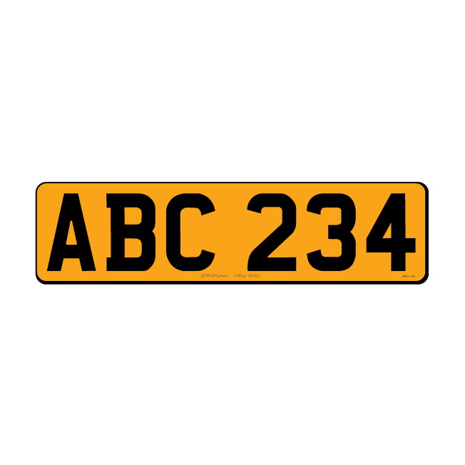 Legal 4D Number Plates For All Vehicles – Yellow – Rear – 6 Dig Plate – 399w x 101hmm – JDM Plates