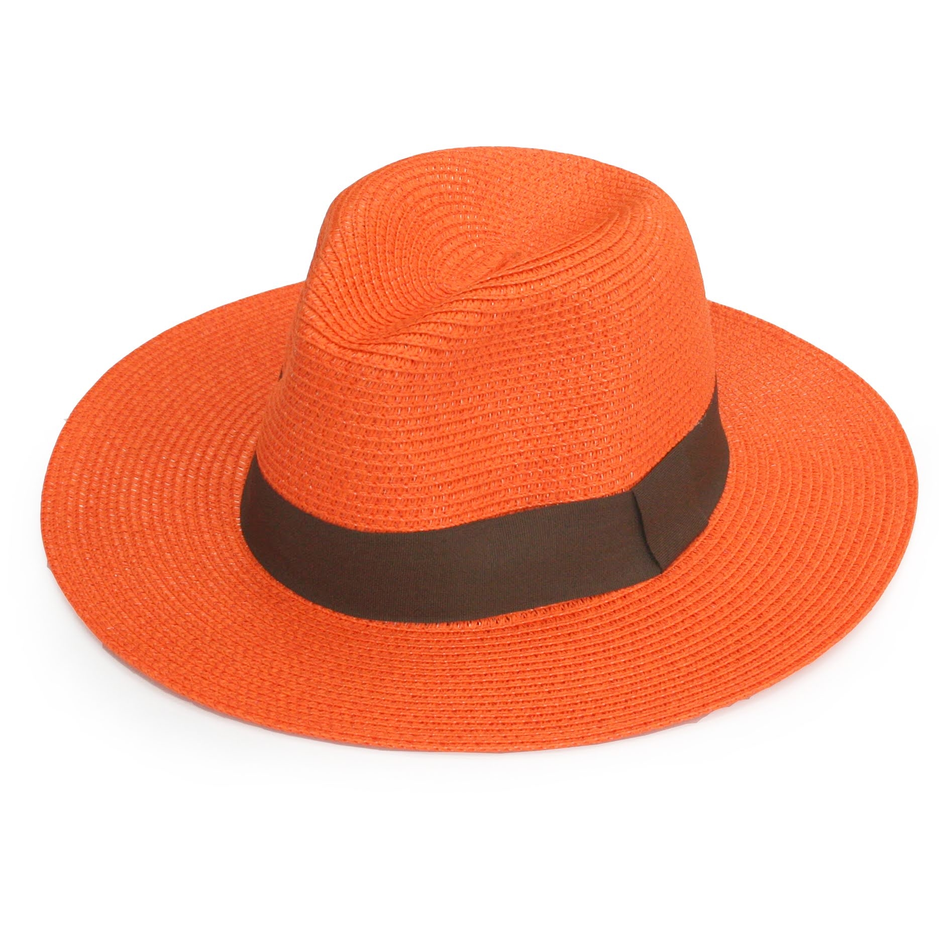 Orange Panama Folding Hat – One Size Fits All Design – The Scarf Giraffe
