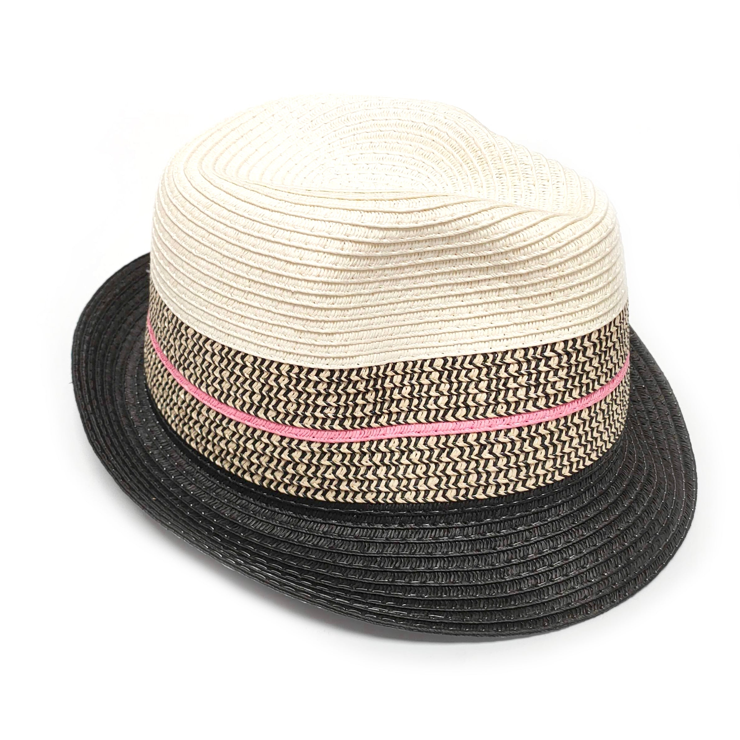 Pink Neon Stripe Trilby Foldable Hat – One Size Fits All Design – The Scarf Giraffe